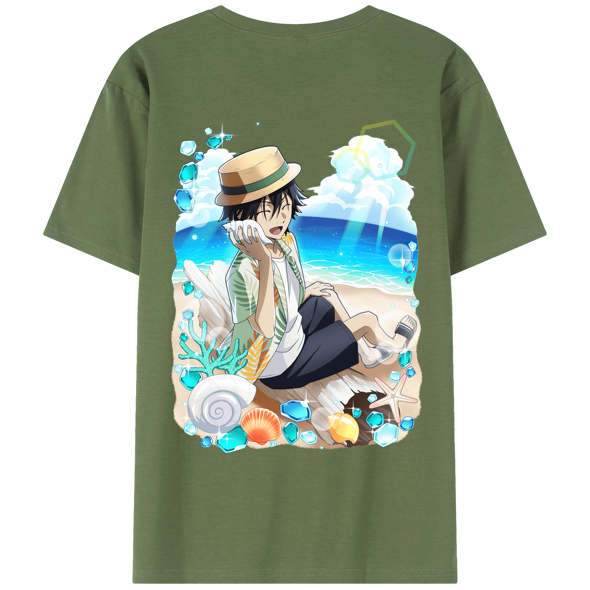 （画像用） 文豪ストレイドッグス Bungo Stray Dogs 綿100％ メンズ半袖Tシャツ（バックプリント） 通気性